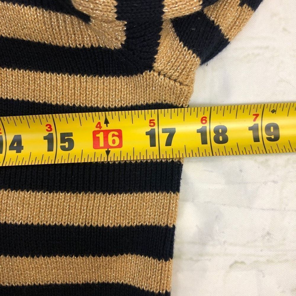 Lauren Jeans Co. Women's Tan Striped Pullover Long Sleeve Sweater Size Large - Picture 7 of 9